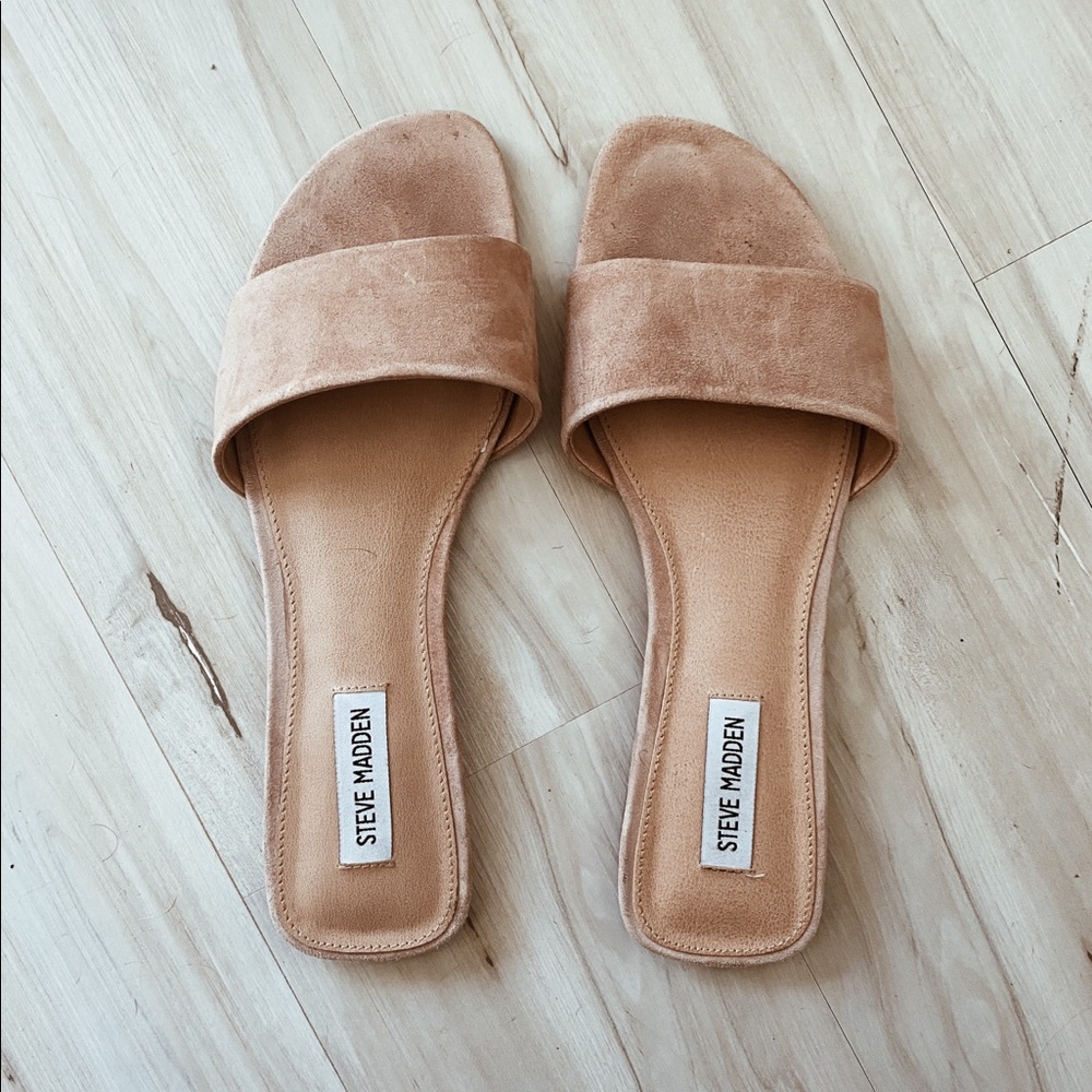 steve madden suede tan flats